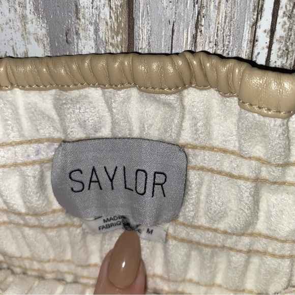 NWT Saylor Justina Smocked Vegan Leather Dress - Picture 6 of 10